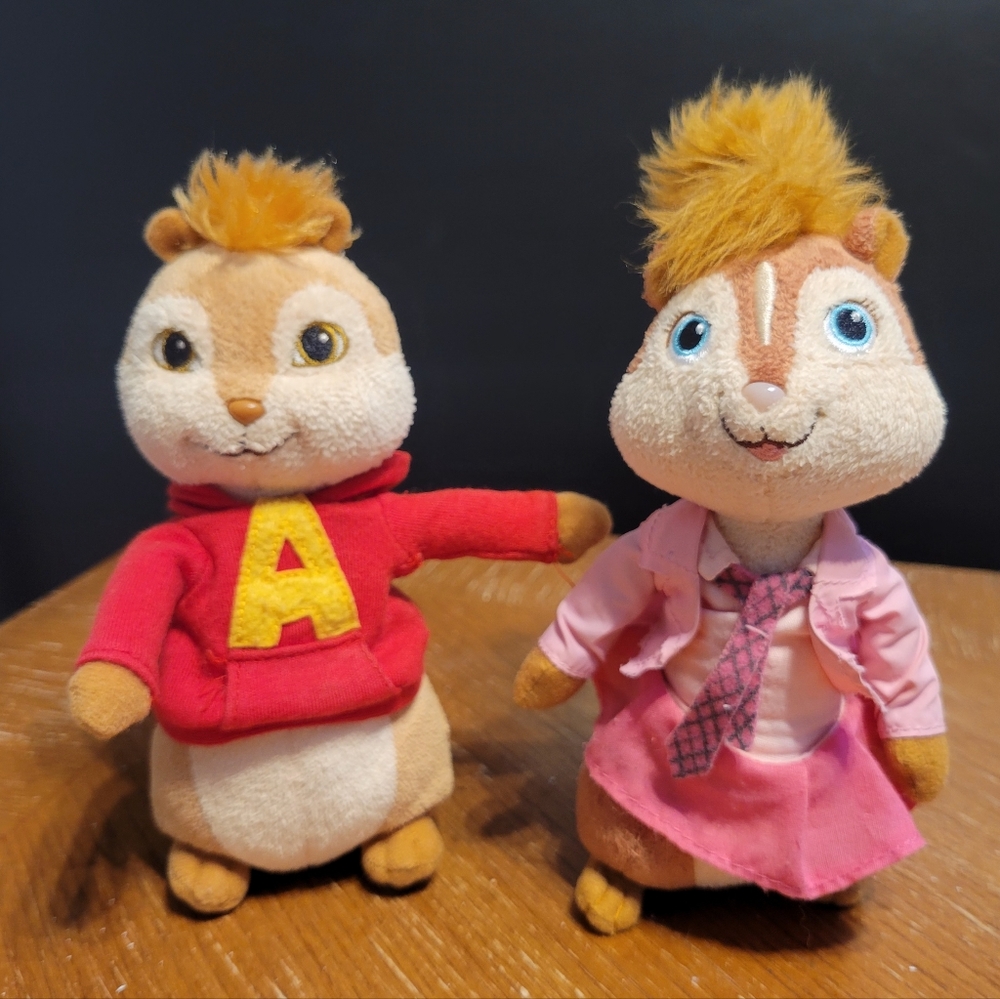 TY Beanie Alvin and the Chipmunks ALVIN & BRITTANY CHIPETTE Plush Stuffed Animal